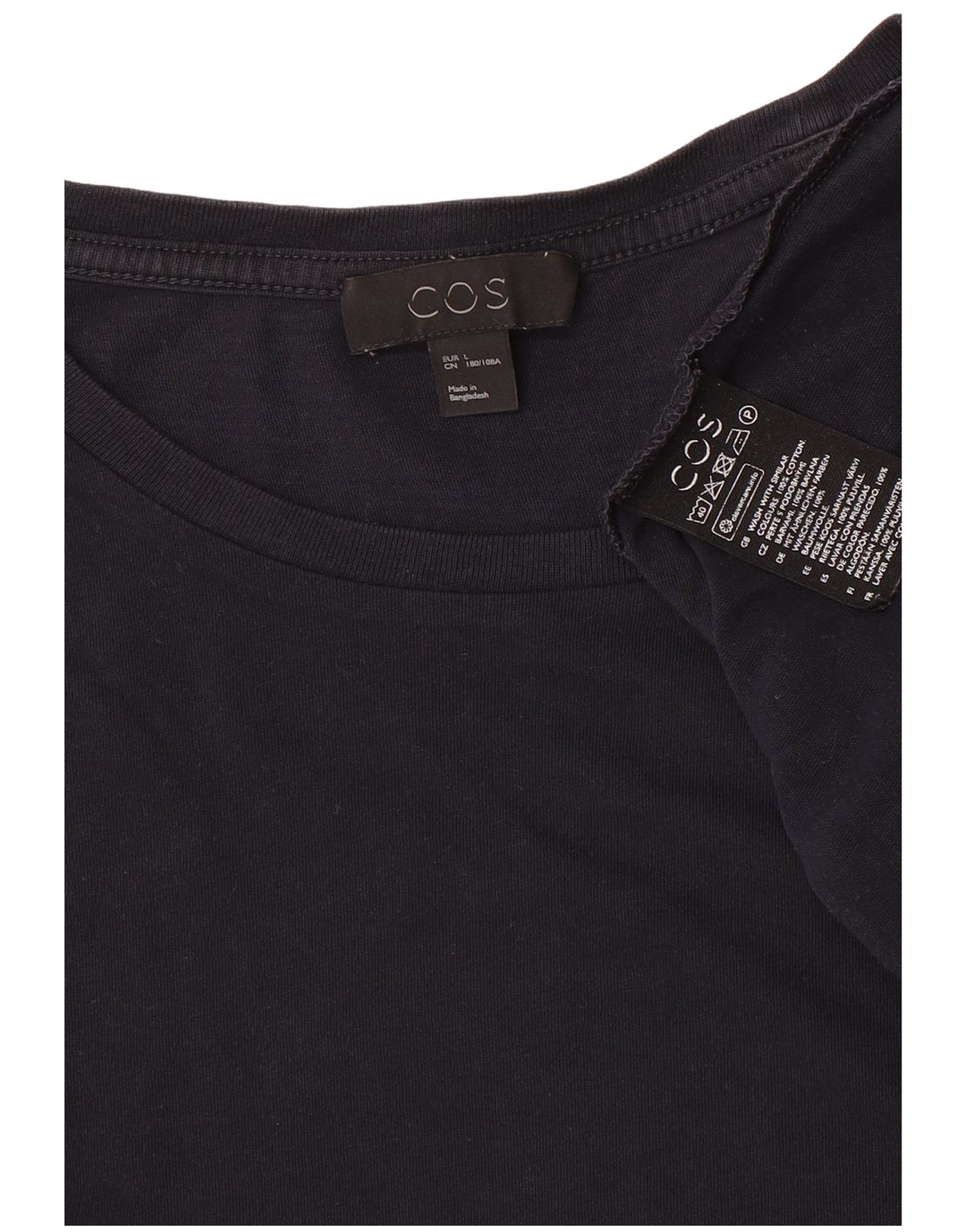 Tricou pentru bărbați Cos Top mare din bumbac bleumarin