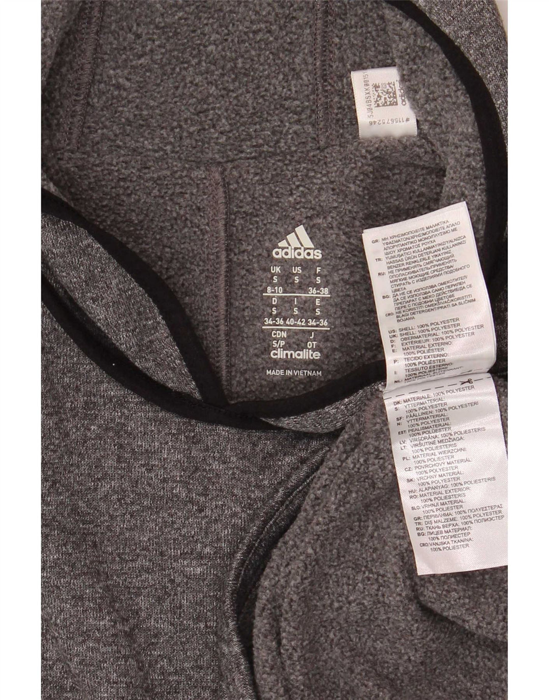Pulover adidas Climalite pentru femei, UK 8/10, poliester mic, gri