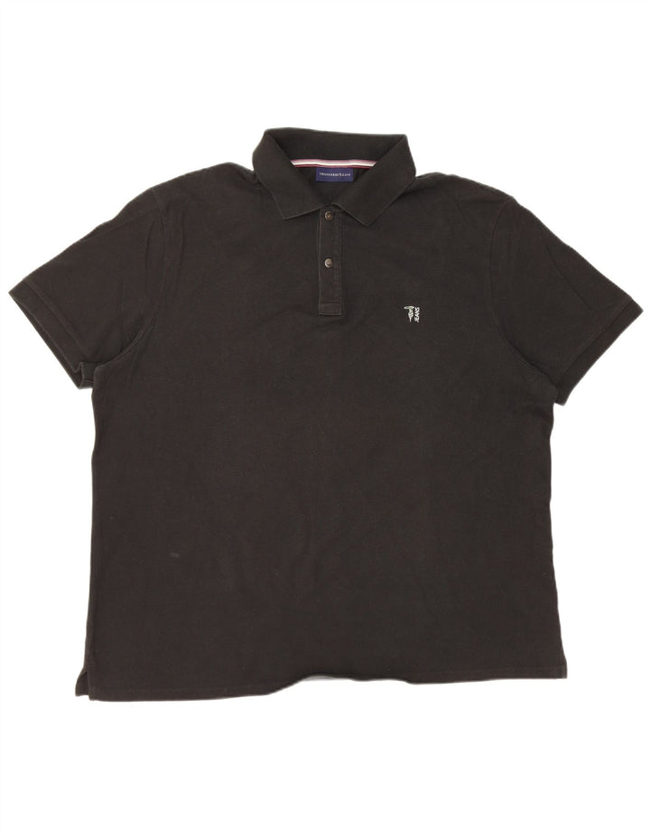 TRUSSARDI JEANS Tricou polo pentru bărbați 3XL bumbac negru