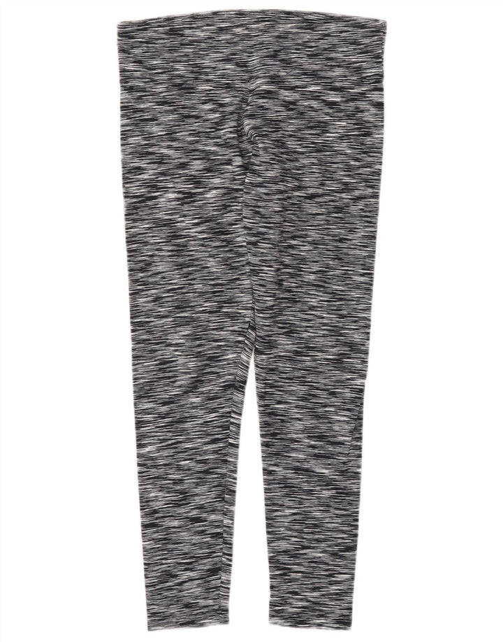 CALVIN KLEIN Womens Performance Leggings UK 12 Medium  Grey Pinstripe