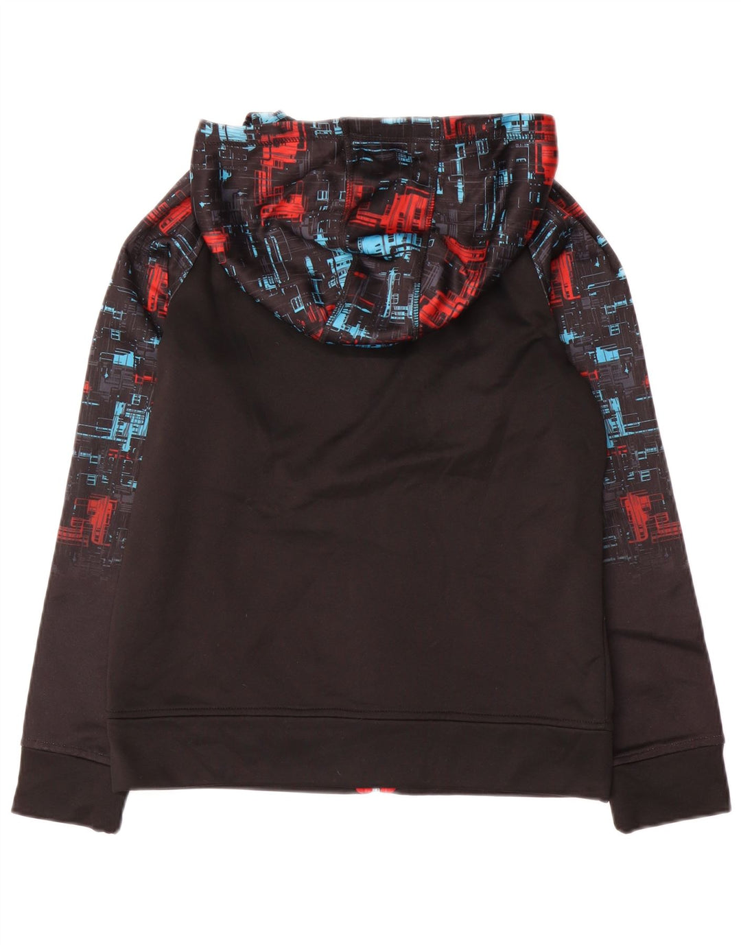 Pulover Puma pentru băieți, cu fermoar, 14-15 ani, mare, negru, geometric, poliester