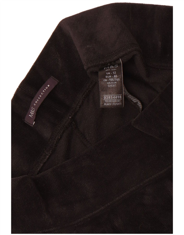 Leggings scurti din velur pentru femei Marks & Spencer UK 12 Poliester mediu negru