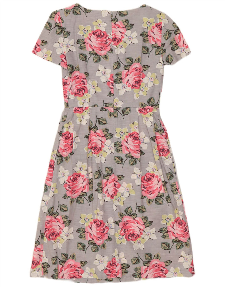 CATH KIDSTON Rochie A-Line pentru femei UK 8 Small Gri Floral Bumbac