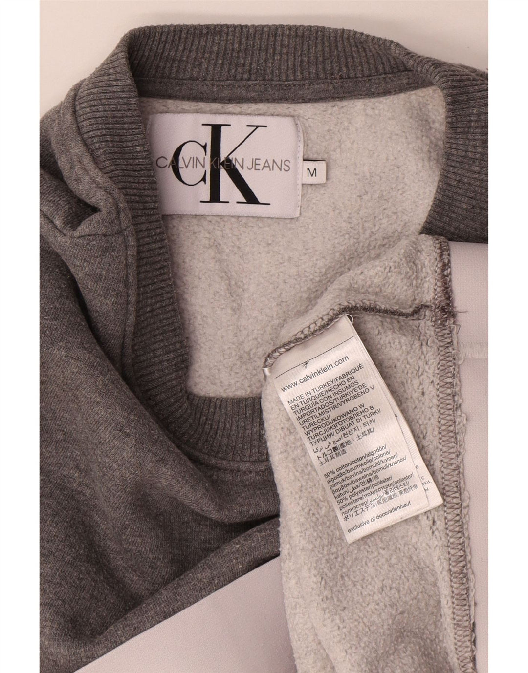 Calvin Klein Jeans Pulover Crop pentru femei UK 14 Gri mediu