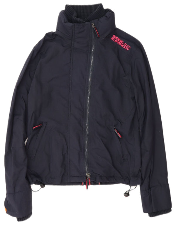 Jachetă de ploaie Superdry pentru femei UK 14 Medium Navy Blue Marine