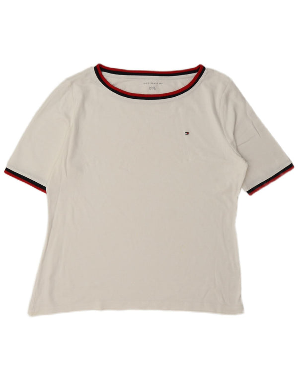 Tricou Tommy Hilfiger pentru femei cu mânecă scurtă, cu croiala normală, UK 18 XL, alb