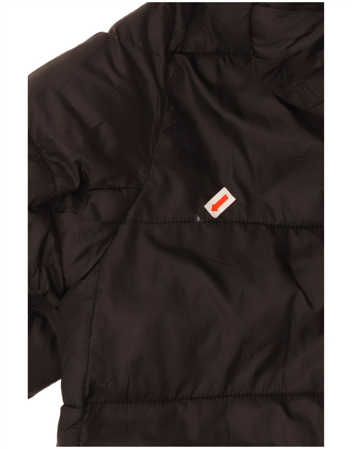 Palton căptușit cu glugă supradimensionat pentru femei ZARA UK 10 Poliester negru mic