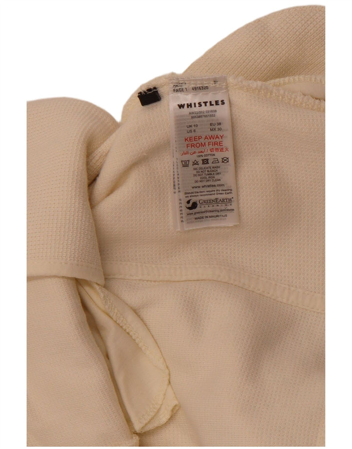 WHISTLES Jachetă Blazer pentru femei cu 2 nasturi UK 10 Bumbac alb mic