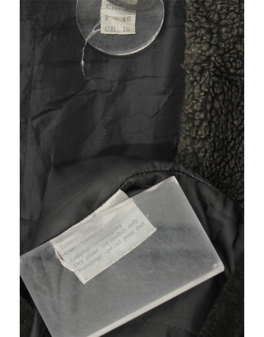 Pardesiu de piele intoarsa pentru femei VINTAGE UK 18 XL din piele neagra