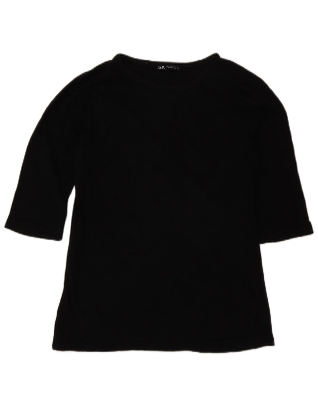 Top femeie Zara cu mâneci 3/4 UK 10 mic negru