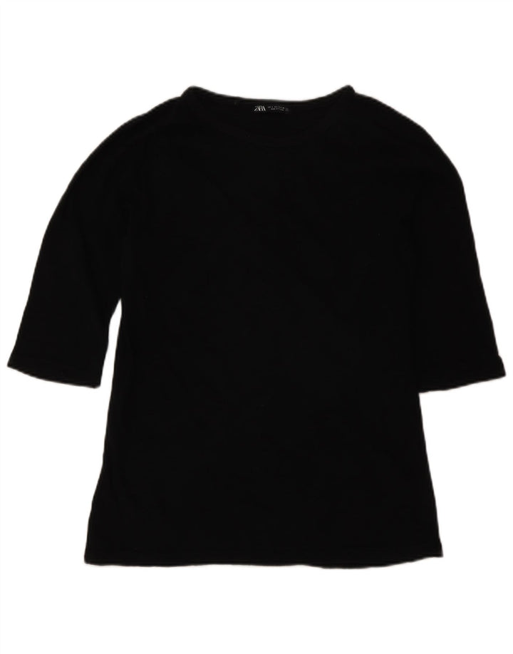 Top femeie Zara cu mâneci 3/4 UK 10 mic negru