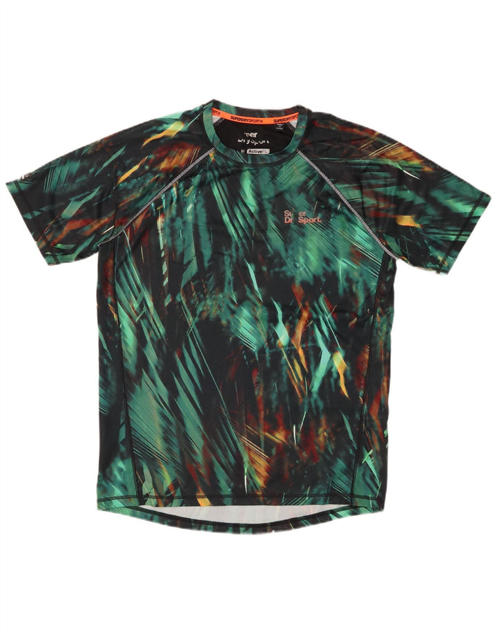 SUPERDRY Tricou activ pentru bărbați Top Mediu Verde Geometric