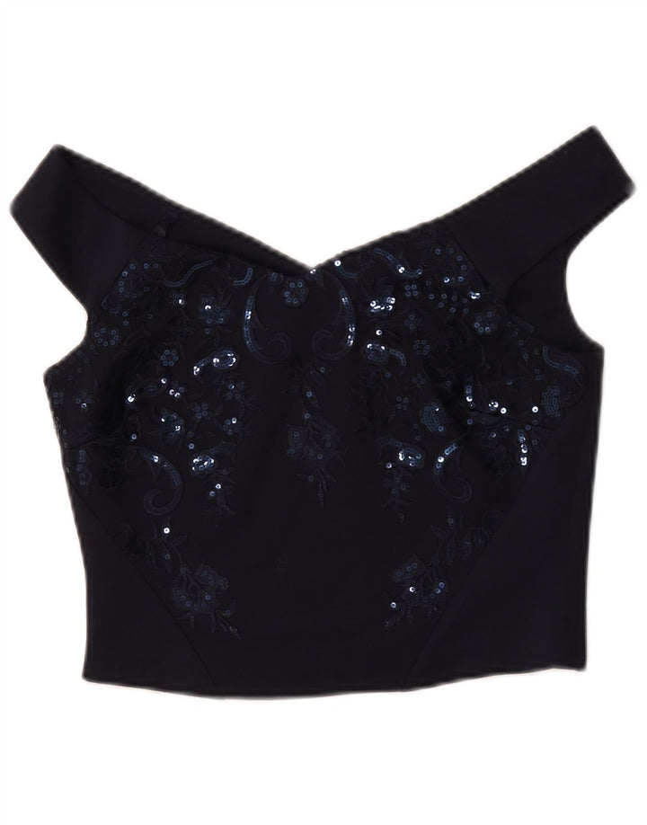 Coasta pentru femei Crop Off Shoulder UK 10 Small Bluemarin Floral Poliester