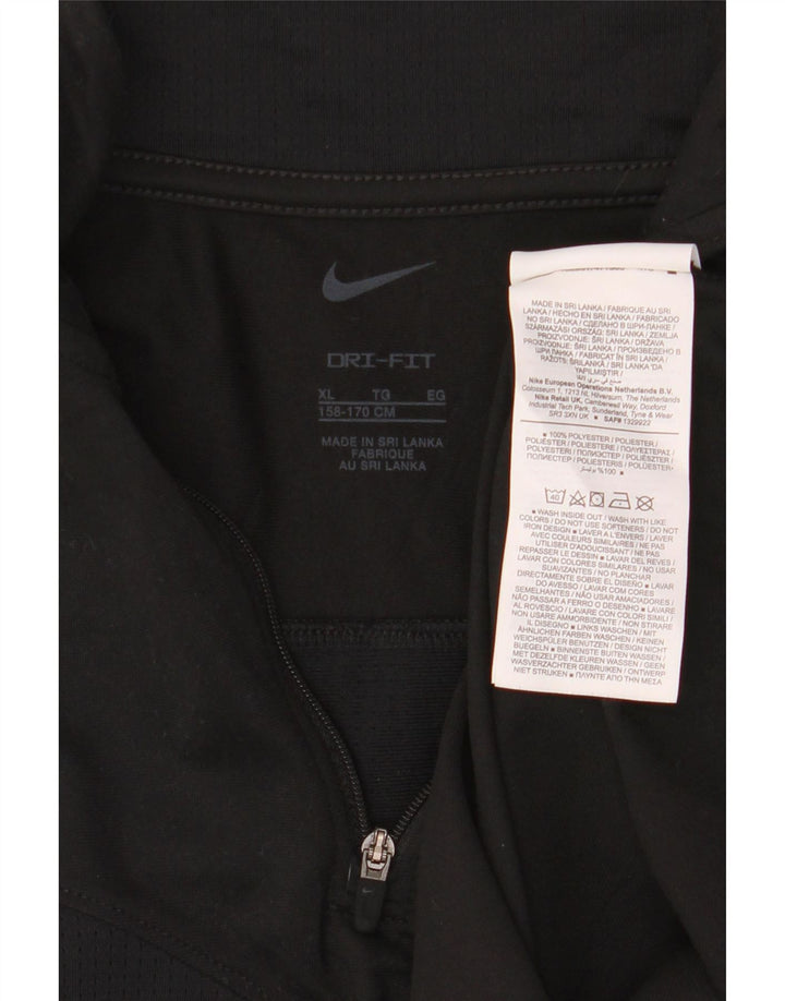 Trening pentru băieți Dri Fit Zip Neck Pullover Top 13-14 ani XL Negru