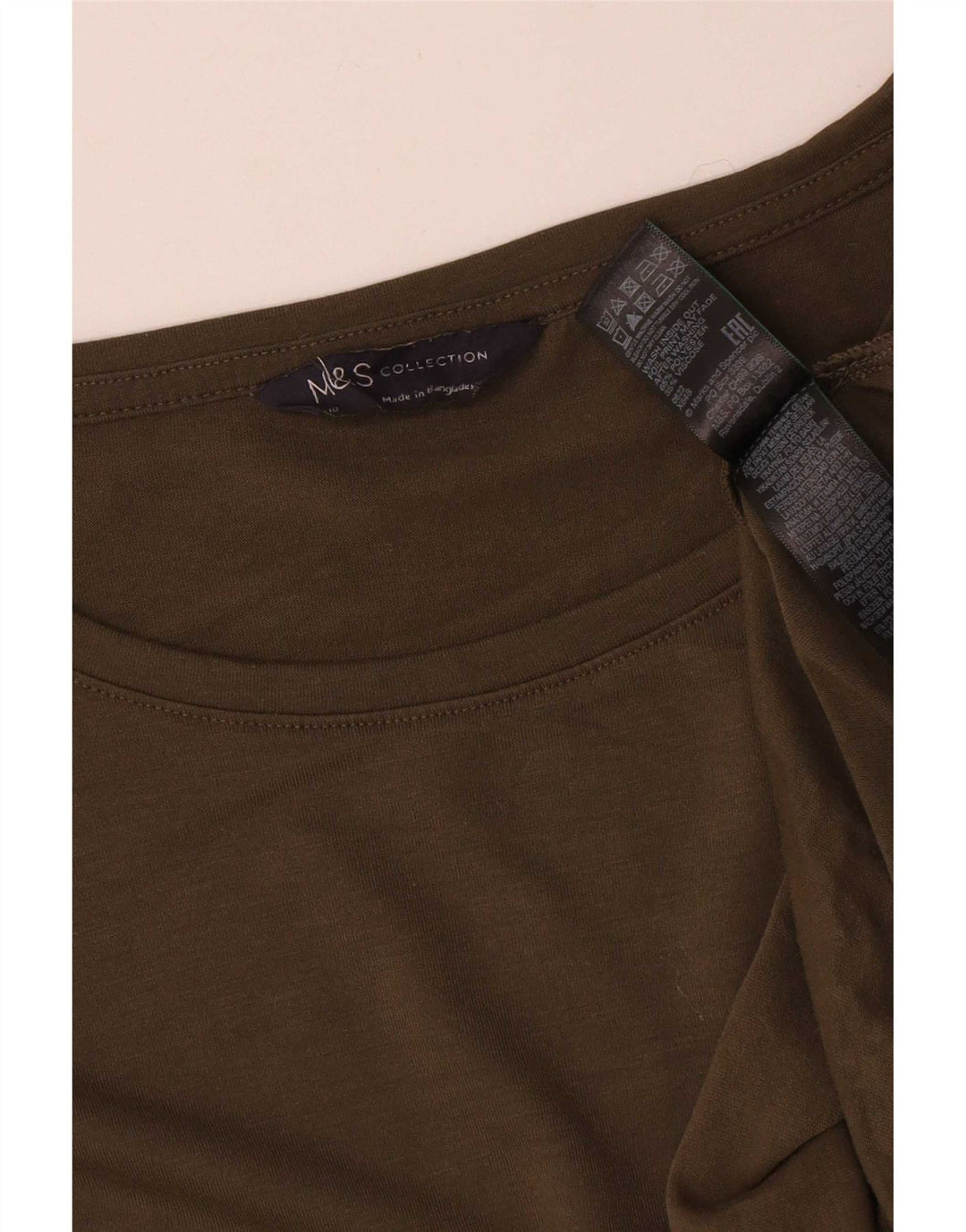 Top cu grafic supradimensionat pentru femei Marks & Spencer cu mânecă lungă UK 18 XL kaki