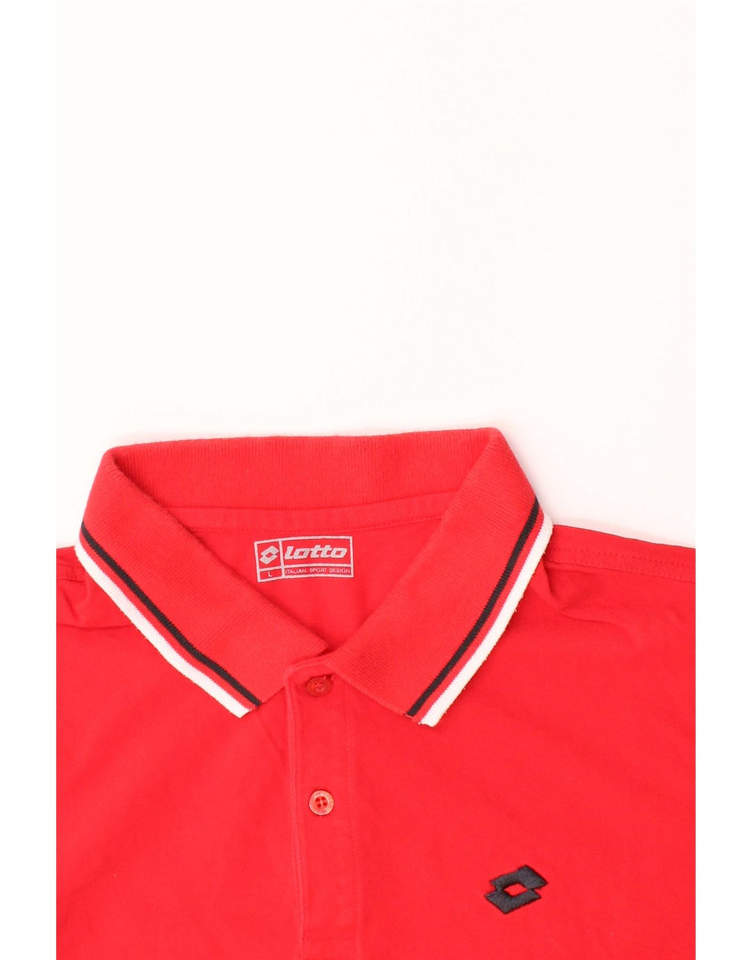 LOTTO Mens Polo Shirt Large Red Cotton Vintage Lotto and Second-Hand Lotto from Messina Hembry 