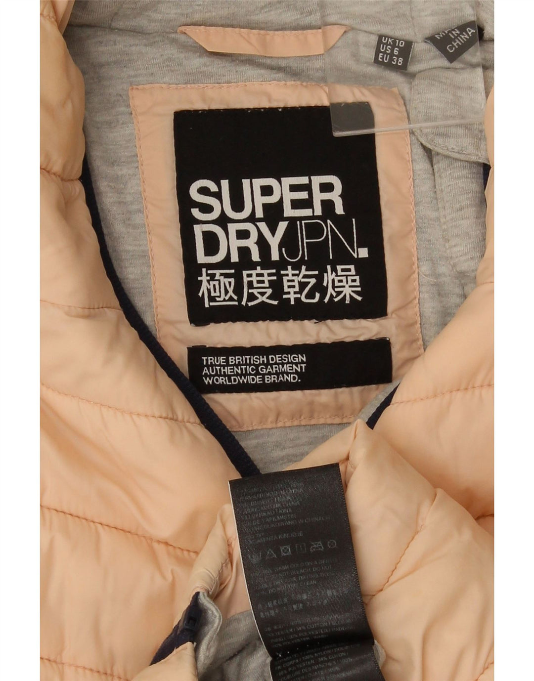 Jachetă căptușită cu glugă Superdry pentru femei UK 10 Small Pink Nylon