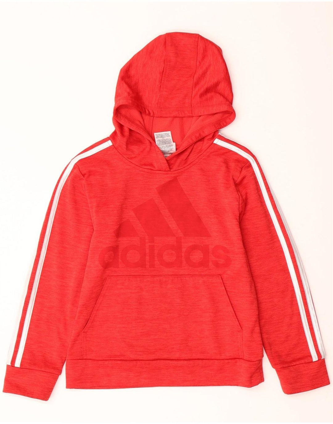 ADIDAS Boys Graphic Hoodie Jumper 7-8 Years Small Red Polyester Vintage Adidas and Second-Hand Adidas from Messina Hembry 