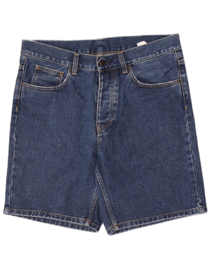 Pantaloni scurți din denim pentru bărbați Carhartt W31, bumbac albastru mediu