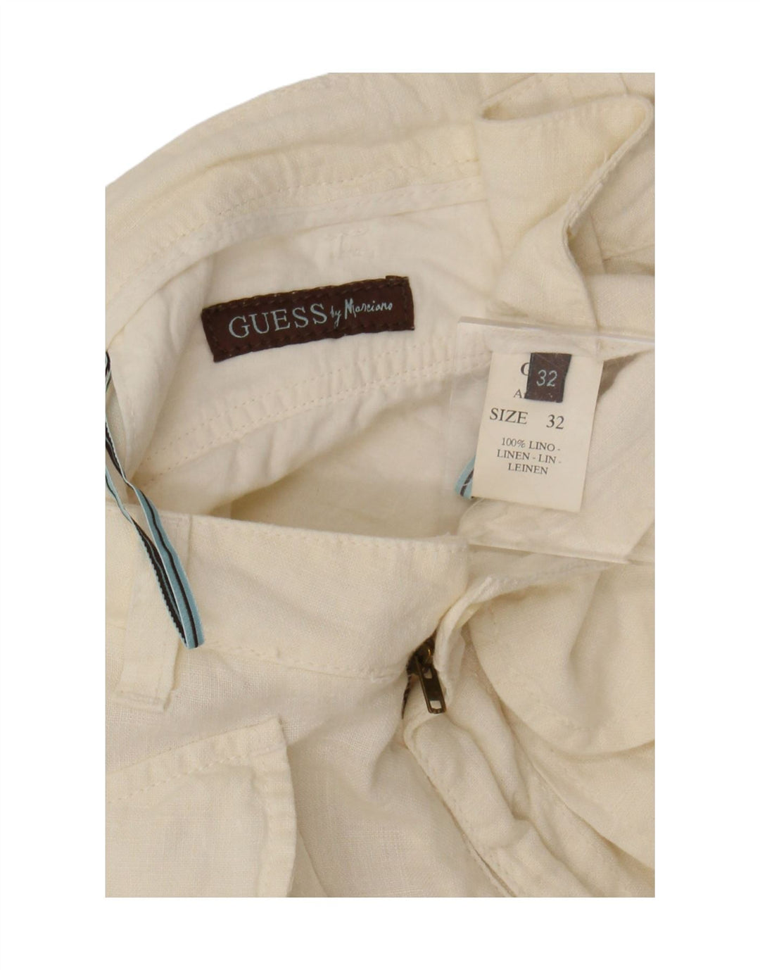 Pantaloni capri pentru femei Guess By Marciano W32 L20 din in alb