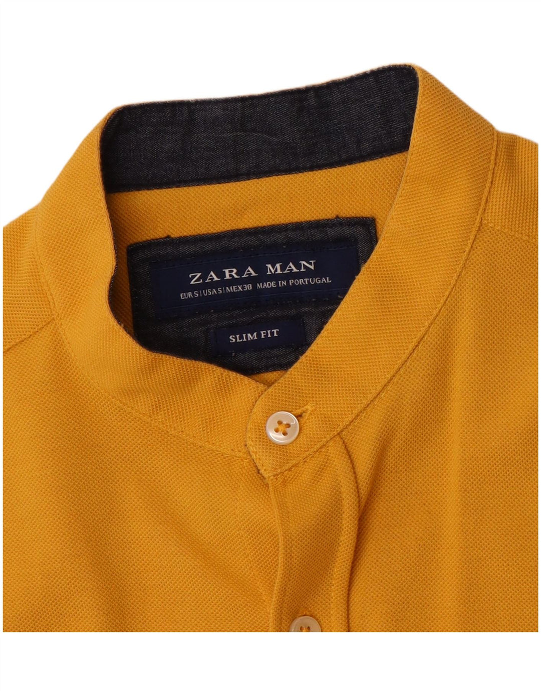 Cămașă slim cu mânecă scurtă pentru bărbați Zara, galben mic