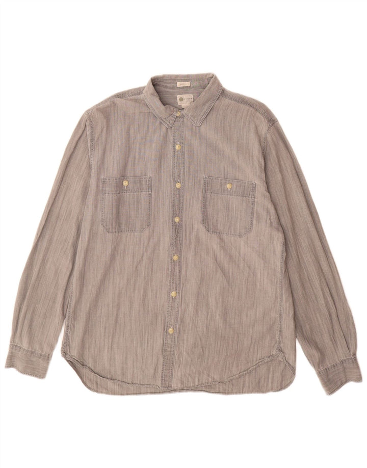 Cămașă croită pentru bărbați J. Crew, bumbac mare, gri