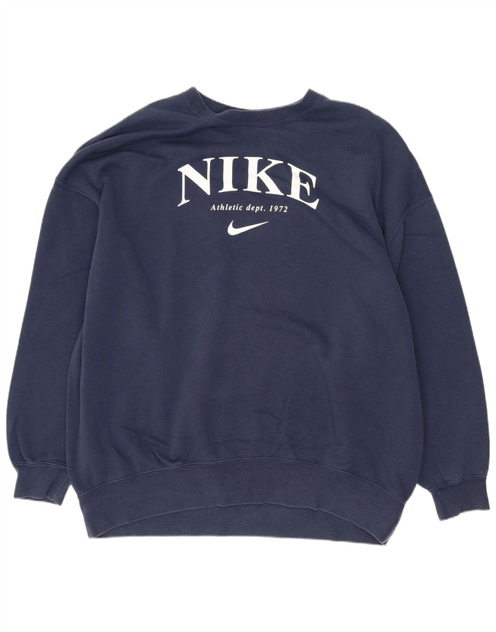 Pulover supradimensionat pentru bărbați Nike Graphic XS Bumbac bleumarin
