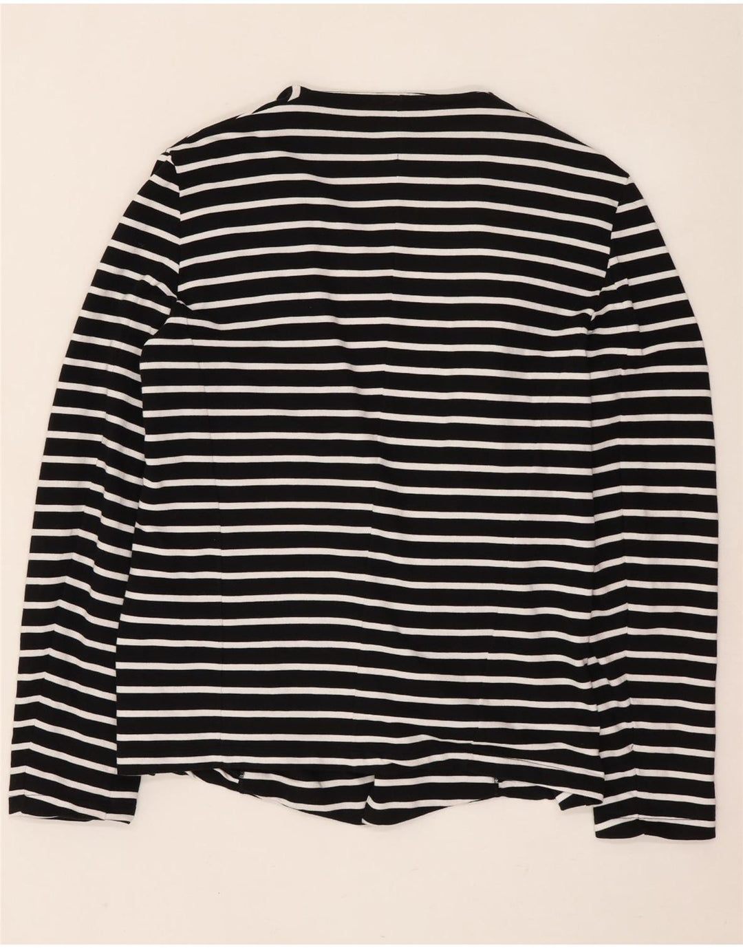 Pulover cardigan deschis pentru femei Sisley UK 16 mare bumbac cu dungi negre