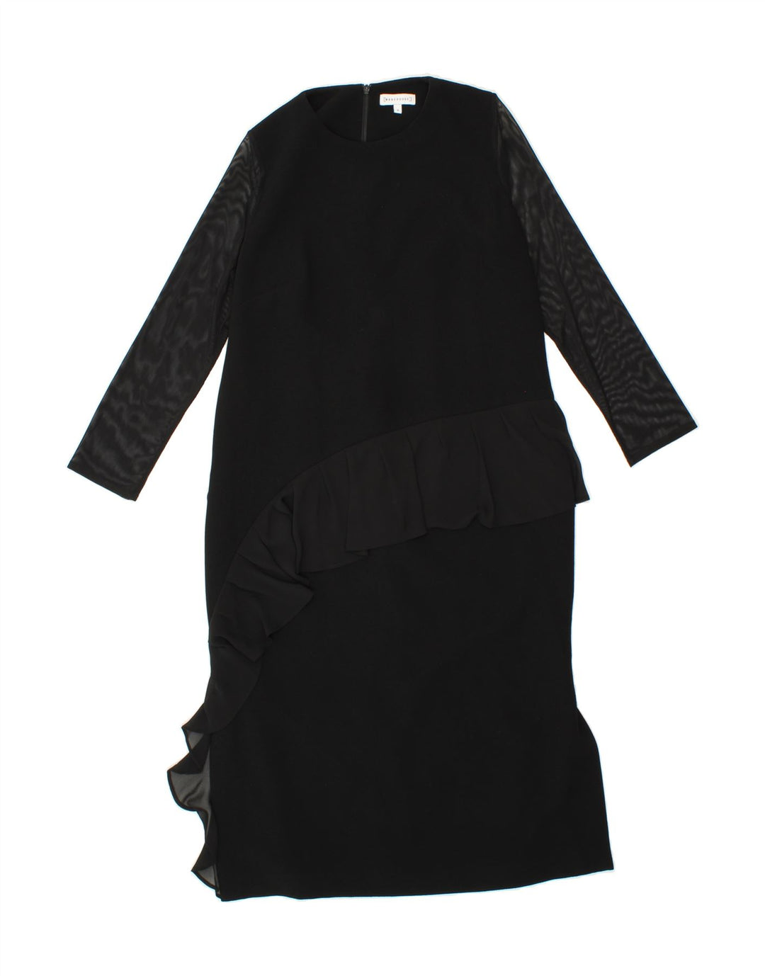 WAREHOUSE Womens Long Sleeve Maxi Dress UK 16 Large  Black Polyester Vintage Warehouse and Second-Hand Warehouse from Messina Hembry 