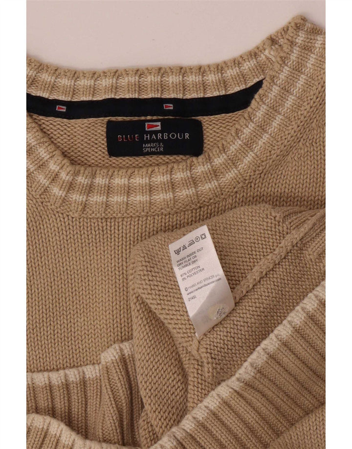 Pulover pentru bărbați Marks & Spencer Blue Harbour cu decolteu triplu, mare, bej