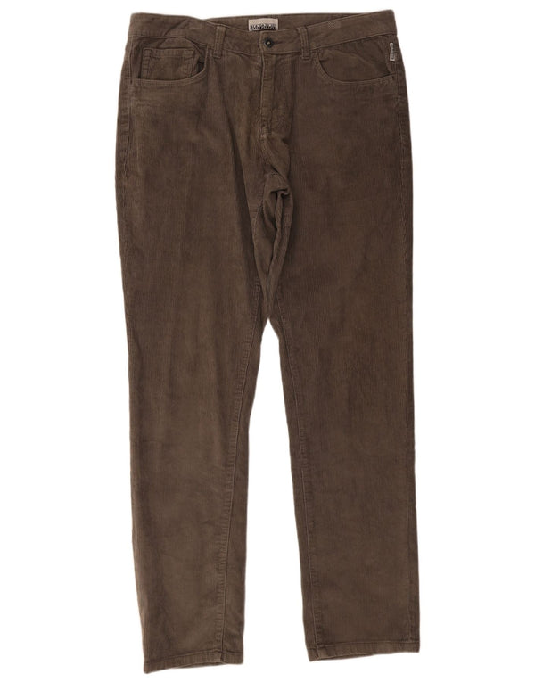 Pantaloni drepti pentru bărbați Napapijri, din velur, L34 L34, bumbac gri