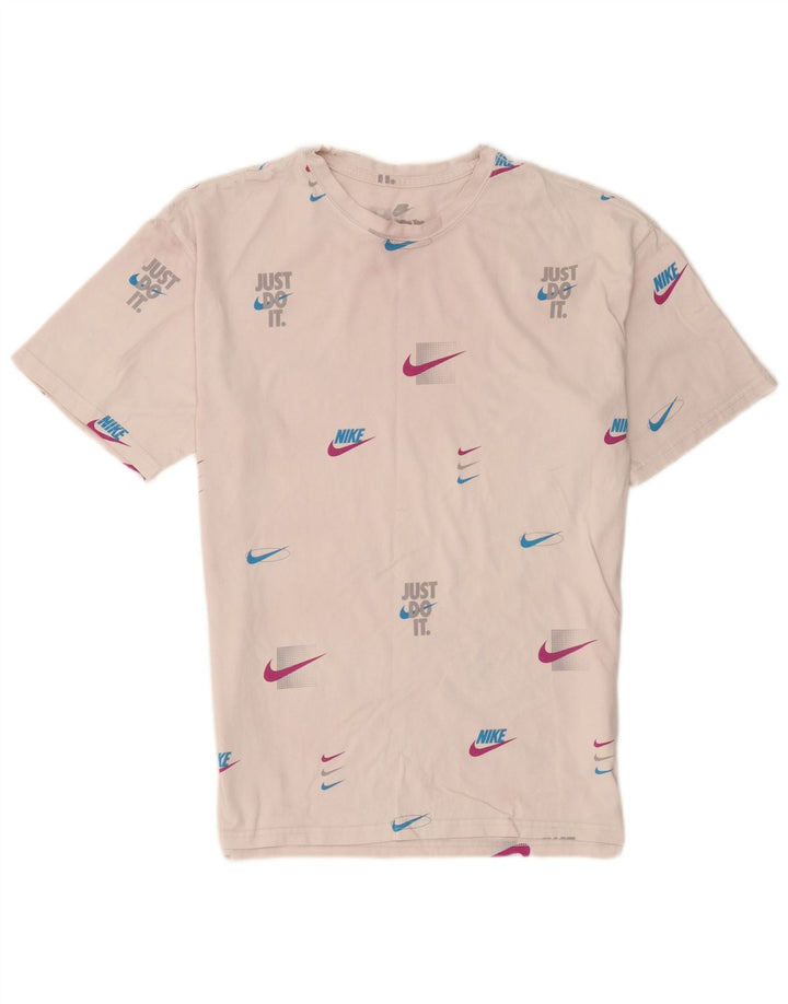 Tricou grafic Nike pentru bărbați, cu croiala lejeră Top, bumbac alb mediu