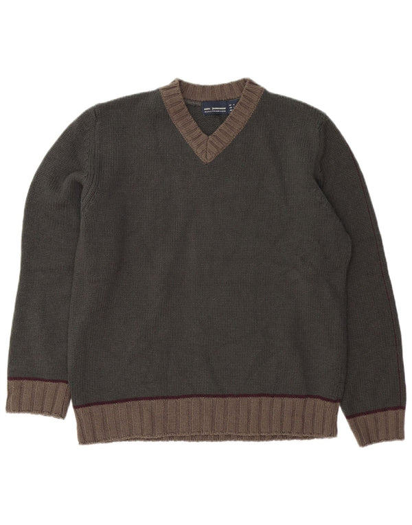 Pulover ZARA pentru bărbați cu decolteu în V, mediu kaki, acrilic colorat