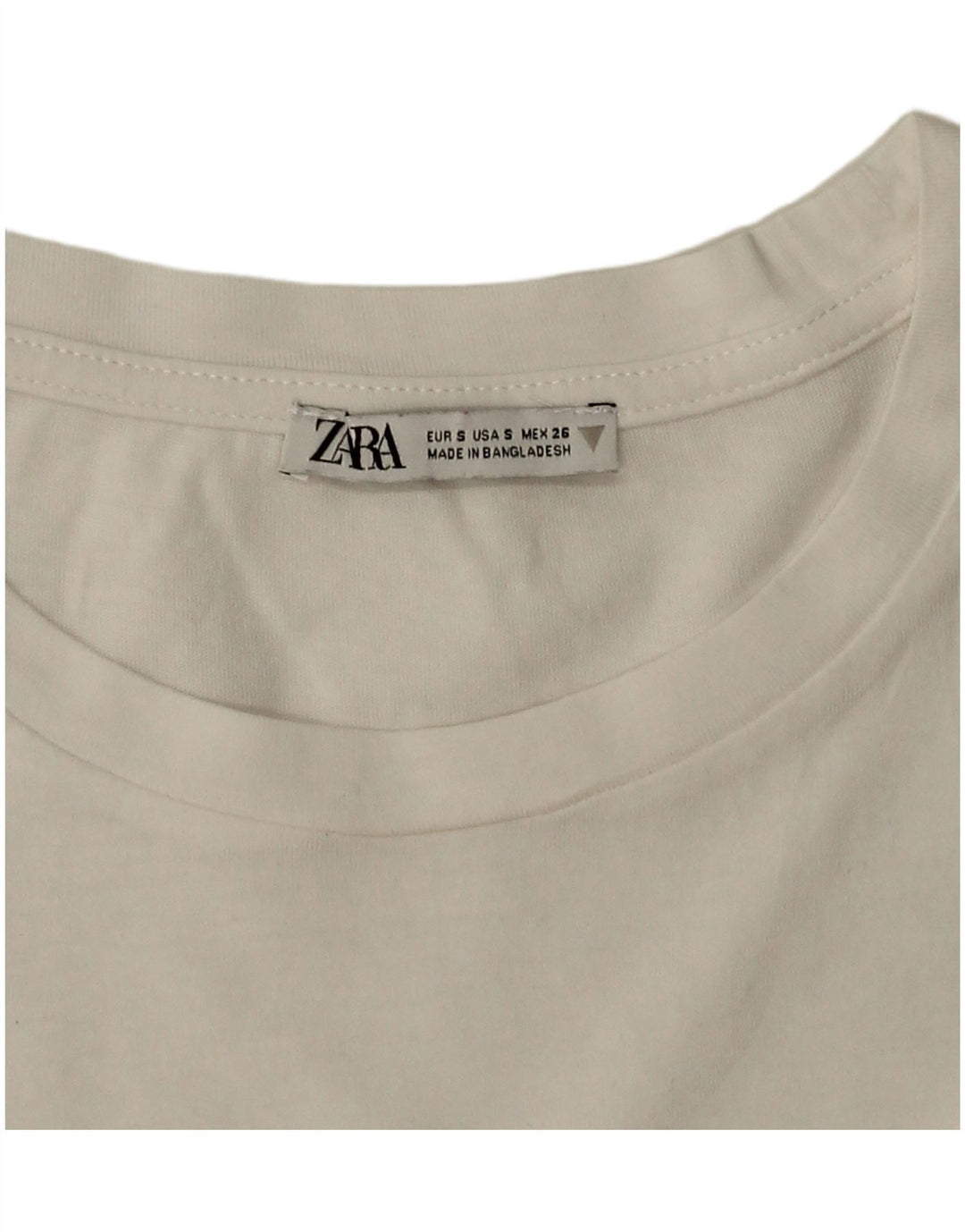 Tricou Crop supradimensionat pentru femei Zara UK 10 Small White