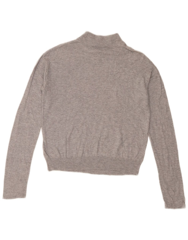 Juicy Couture Pulover cu gât țestoasă cu grafică pentru femei UK 10 Small Gri