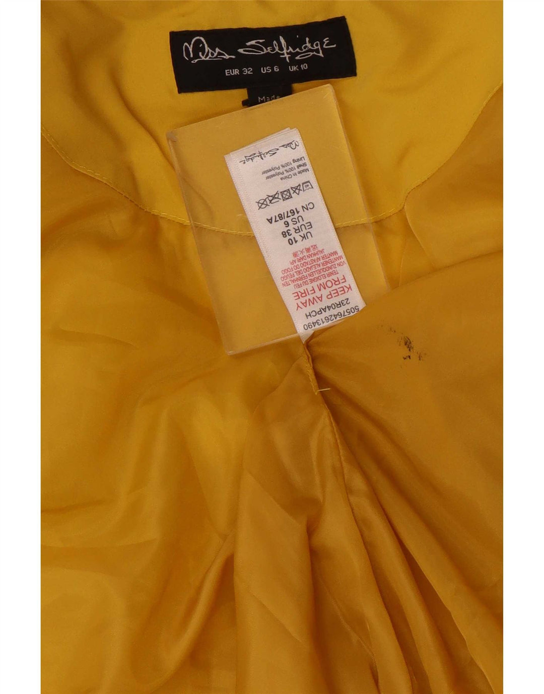 Jachetă căptușită supradimensionată cu glugă pentru femei Miss Selfridge UK 10 Small Yellow