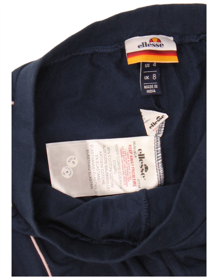 Leggings cu grafic pentru femei Ellesse UK 8 mici, albastru bleumarin, bumbac