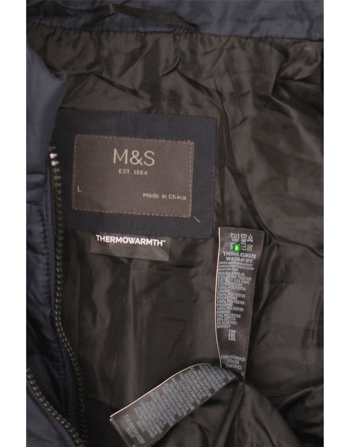 Jachetă căptușită pentru bărbați Marks & Spencer UK 40 mare, poliester bleumarin