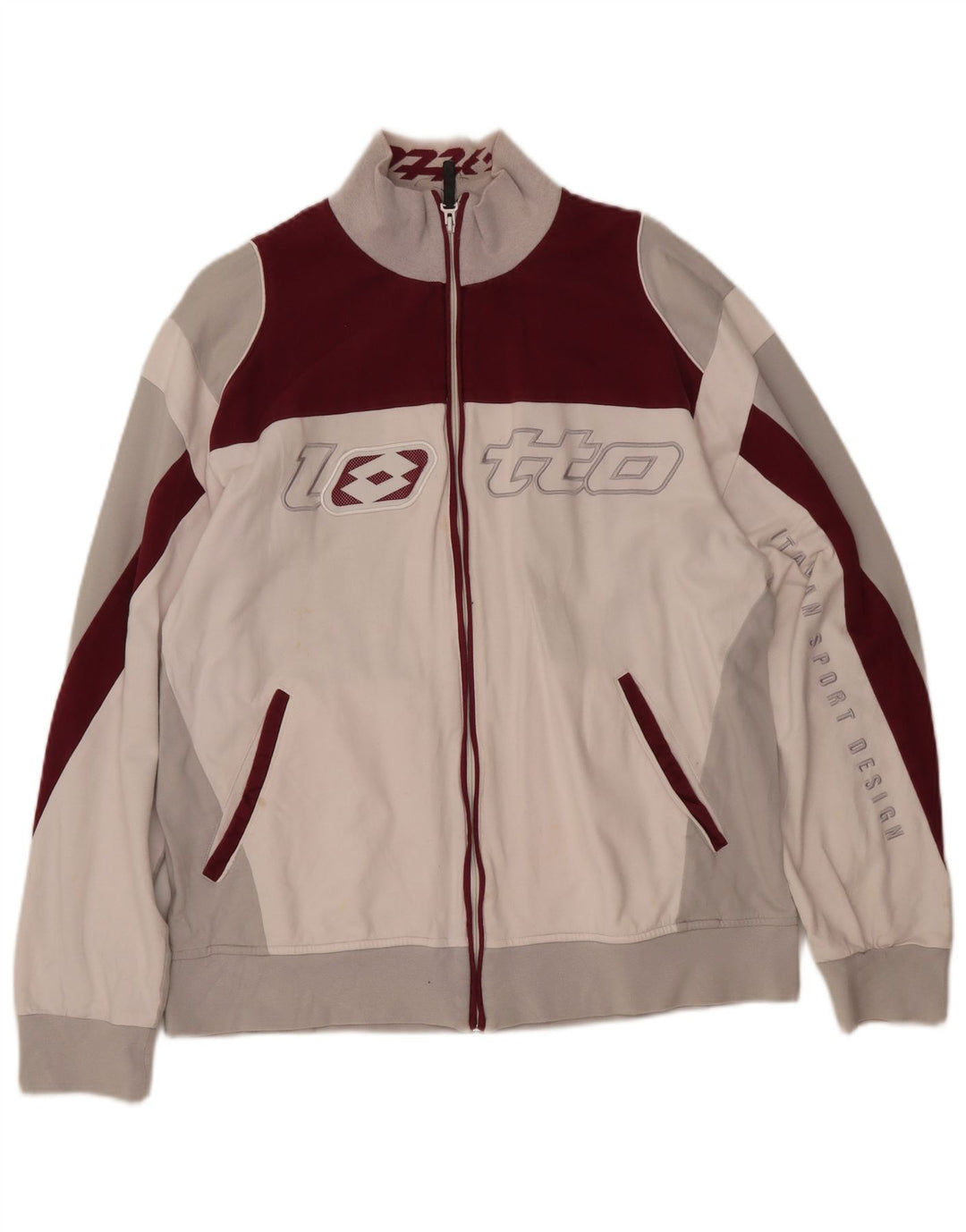 LOTTO Jachetă de trening cu grafică pentru femei UK 18 XL Colorblock alb