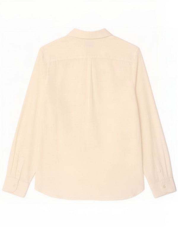 Benetton Cămașă supradimensionată pentru femei UK 10 Small White Viscose
