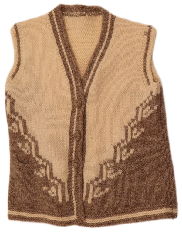 Pulover vintage cardigan pentru femei UK 16, mare, alb, bloc de culoare