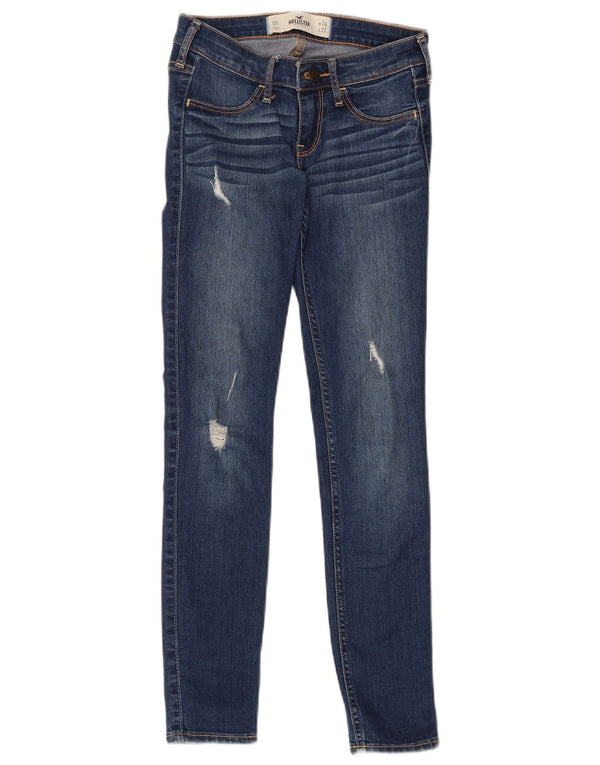 Blugi skinny distressed pentru femei Hollister W24 L27 Bumbac albastru