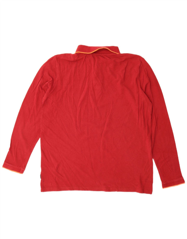 Tricou polo Chiemsee pentru bărbați cu mânecă lungă, bumbac roșu mare