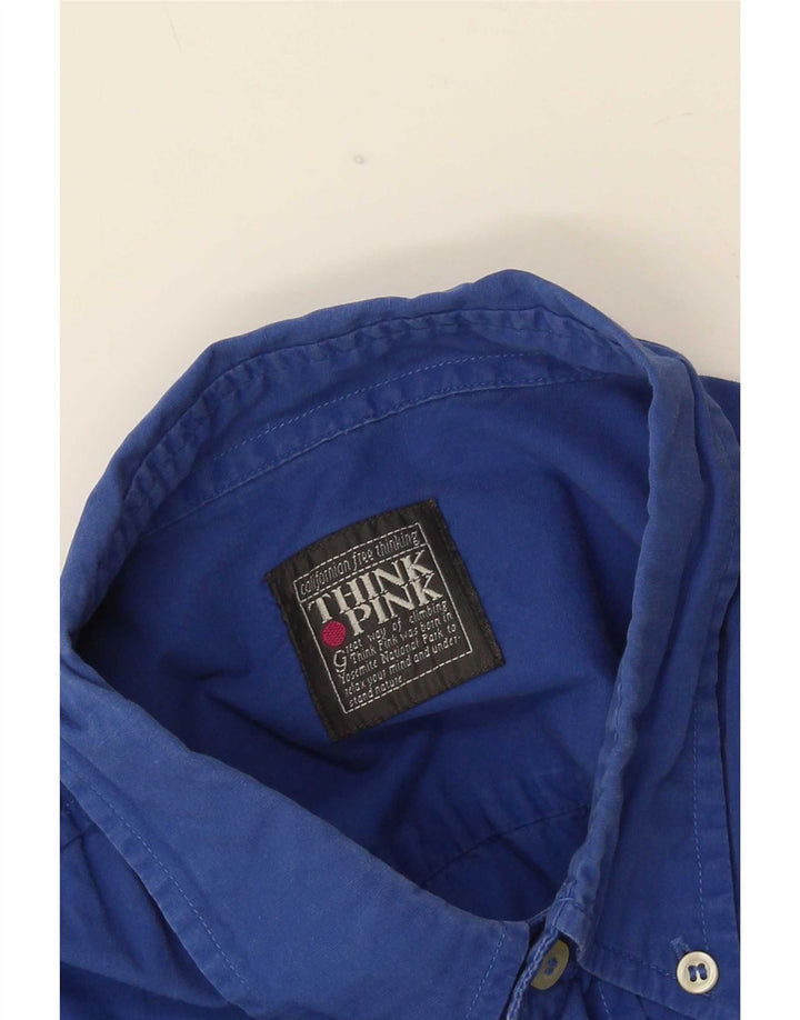 Cămașă cu mânecă scurtă pentru bărbați Think Pink 2XL Albastru