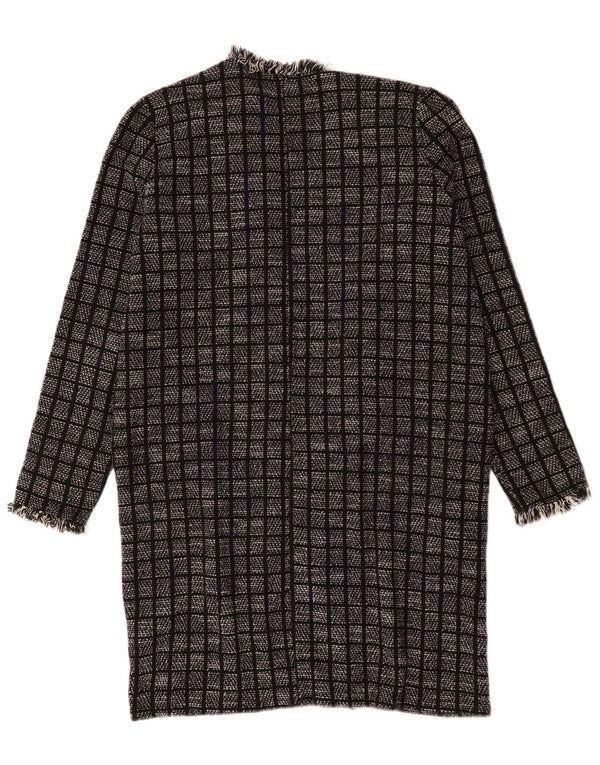 Pulover cardigan cu tăiere largi pentru femei Zara UK 14 Medium Negru Geometric