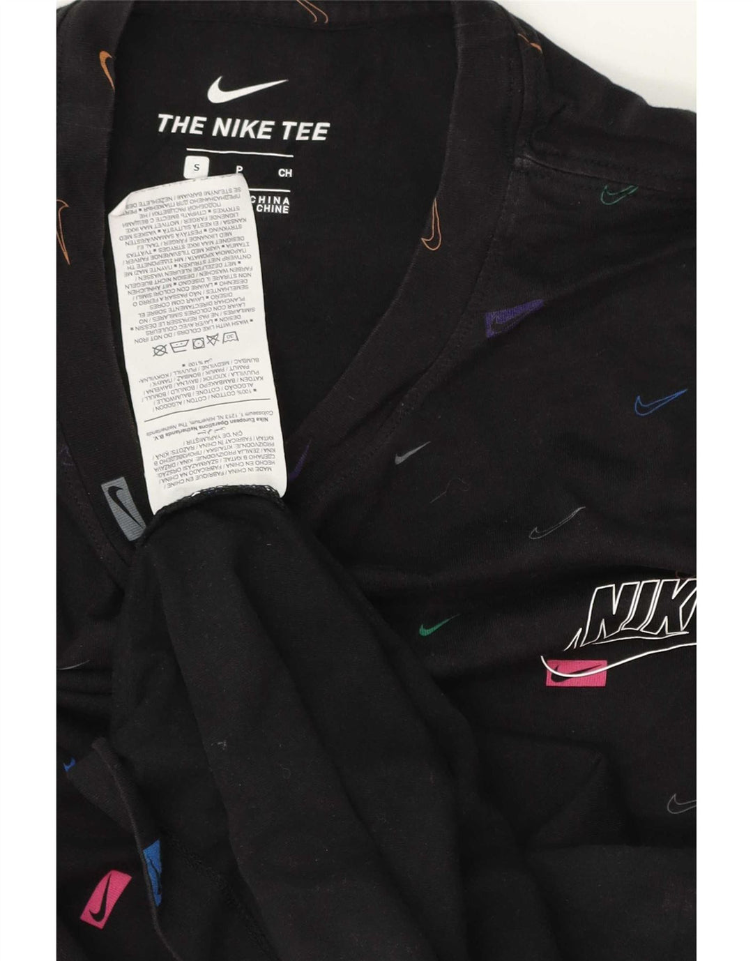 Tricou grafic Nike pentru bărbați Top mic, negru, bumbac