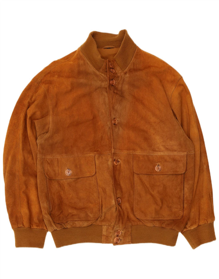 Bomber vintage pentru bărbați din piele intoarsa IT 54 2XL Bej