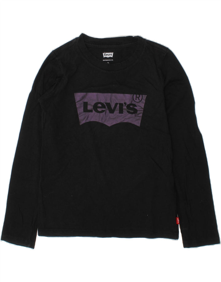 ADIDAS Boys Graphic Top Long Sleeve 7-8 Years Black Cotton Vintage Adidas and Second-Hand Adidas from Messina Hembry 