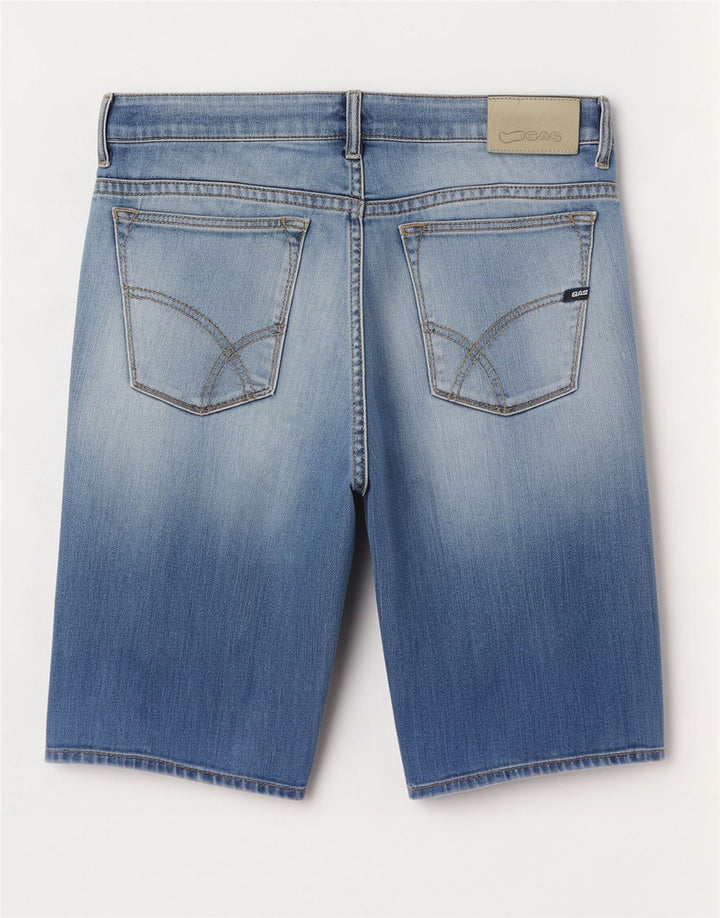 Pantaloni scurți din denim pentru bărbați Gas W33, bumbac albastru mediu