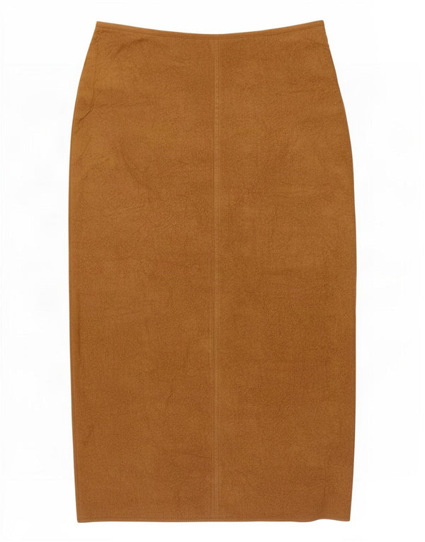 Fusta midi vintage pentru femei cu talie înaltă EU 48 2XL W34 bej